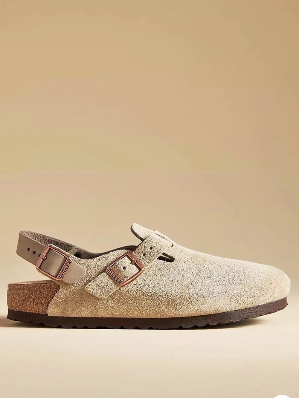 Birkenstock Anthropologie Tokio Suede Clog Beige & Brown bohemian clog